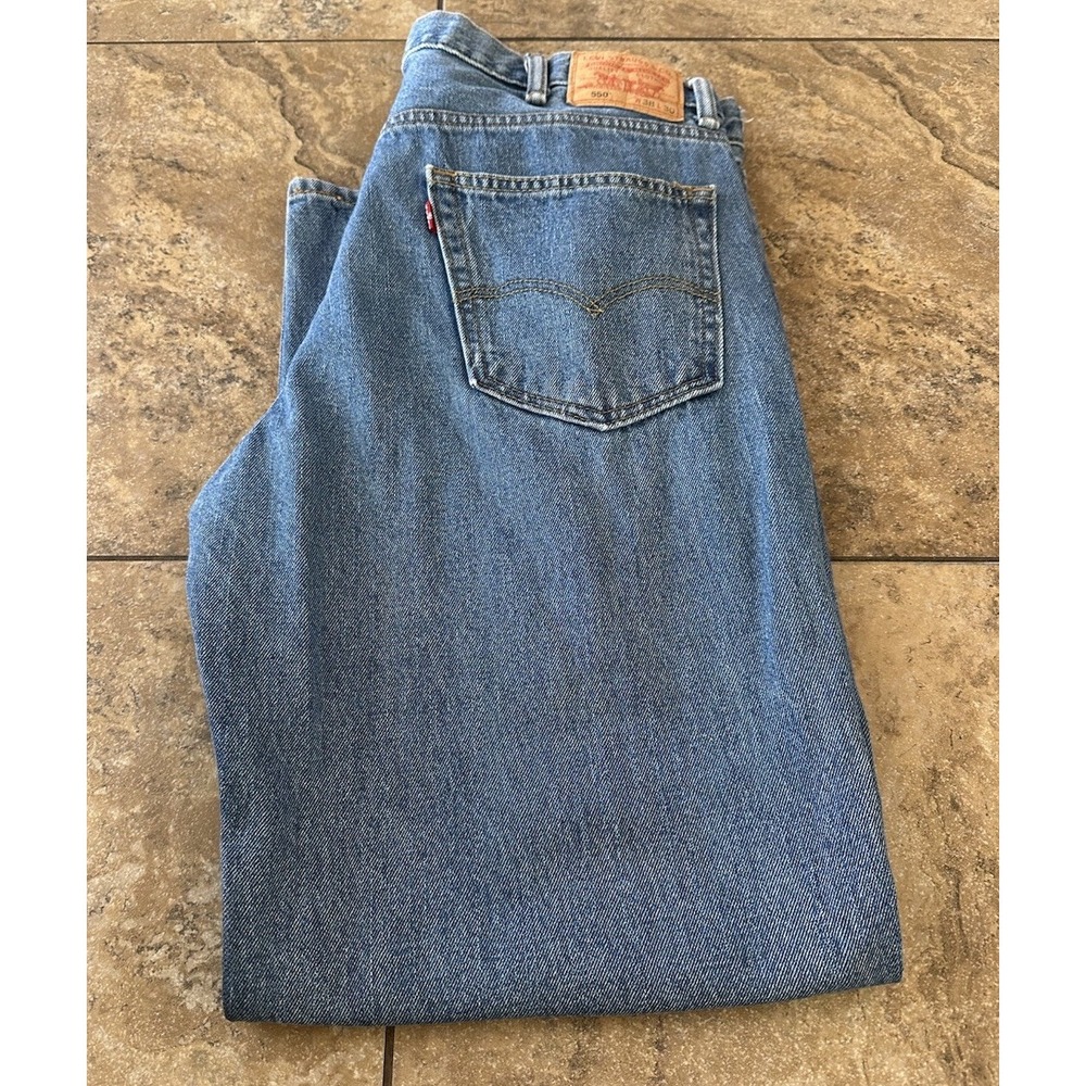 Levis Jeans Mens 38x30 Blue Denim 550 Relaxed Fit Taper Made in USA 90s
